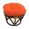 18-inch Round Solid Micro Suede Tufted Footstool Cushion - Tangerine Dream